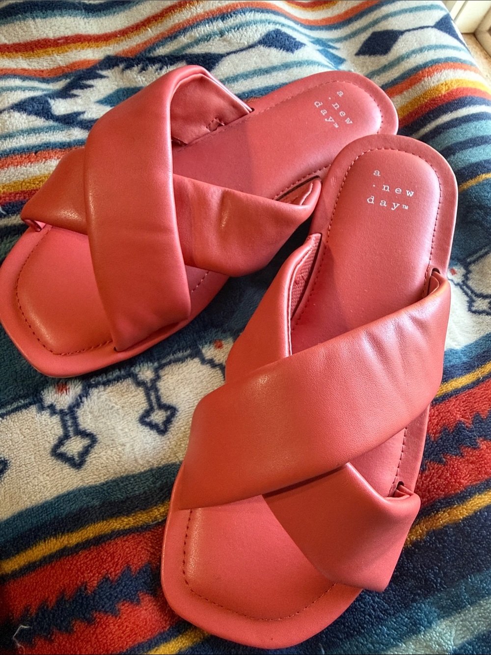 a new day Coral Crisscross Slide Sandals
